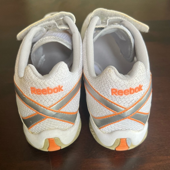 Reebok Women’s Walking Sneakers White Silver Orange with Mesh Upper Size 10 - Picture 4 of 12